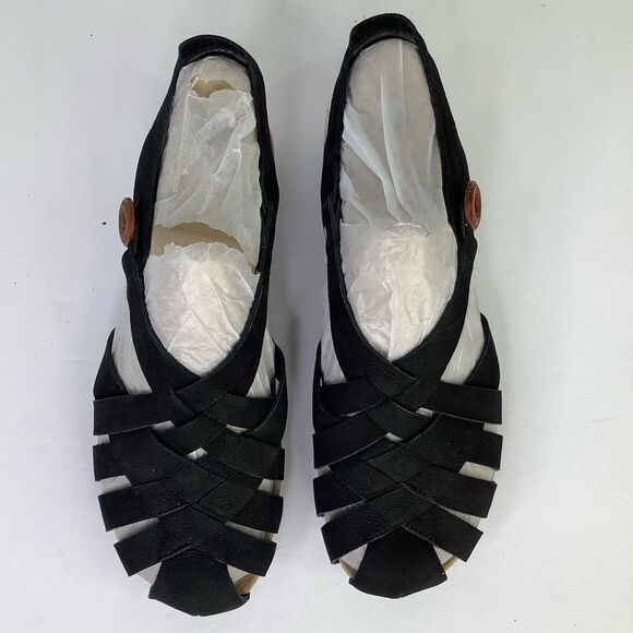 New! Earth Etbelite-QV Black Leather Strap Comfort Women's Sandals Sz 8M - Picture 3 of 9